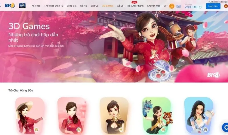 Giao diện trò chơi tại nhà cái BK8