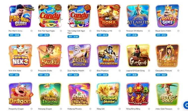 Đa dạng các trò chơi nổ hũ để trải nghiệm tại BK8