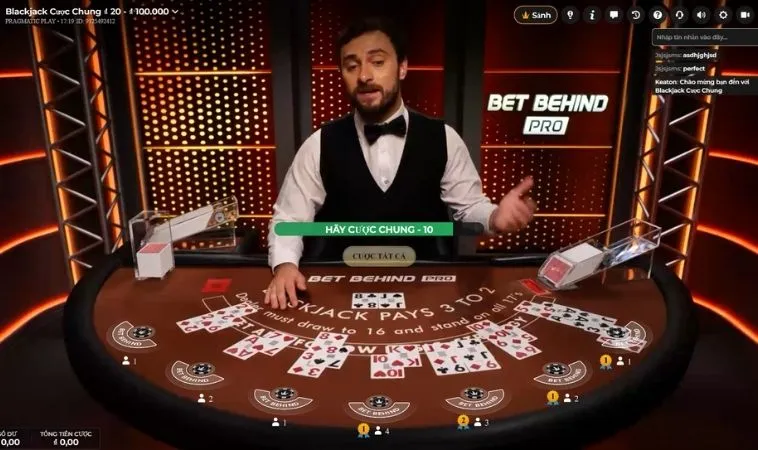 Giao diện chơi Blackjack tại BK8